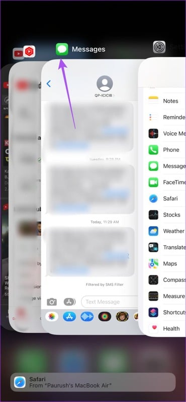 Force-Close-iMessage-App-1 8 إصلاحات لعدم عمل أو اختفاء ملفات GIF على iPhone