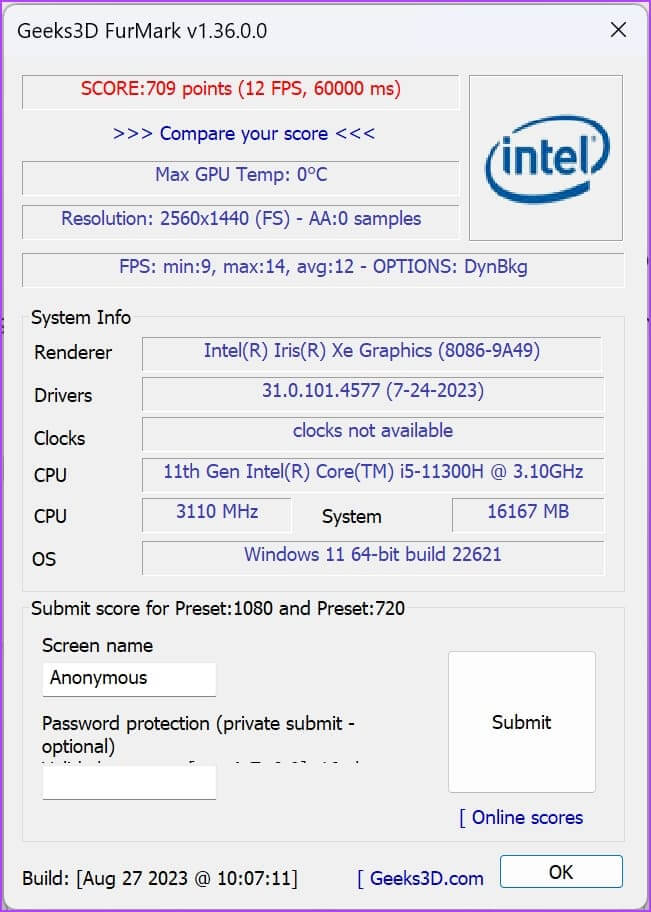 GPU-Test-Results كيفية التحقق من صحة GPU على Windows