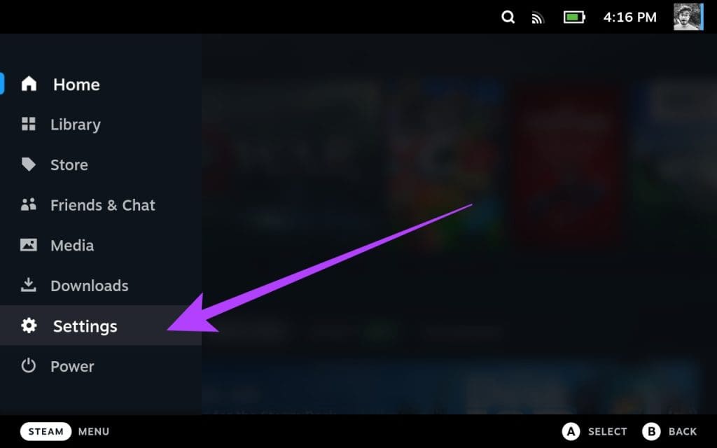 In-the-quick-access-menu-that-pops-up-tap-on-Settings-1024x640-1 اللعب عن بعد في Steam Deck: قم ببث الكمبيوتر الشخصي أو PS5 إلى Steam Deck