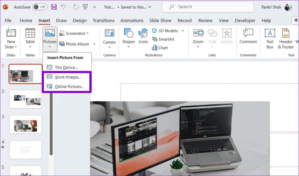 Insert-Pictures-Stock-or-Online-Image-in-PowerPoint-1024x603-1 أفضل 8 إصلاحات لعدم عرض PowerPoint للصور على Windows