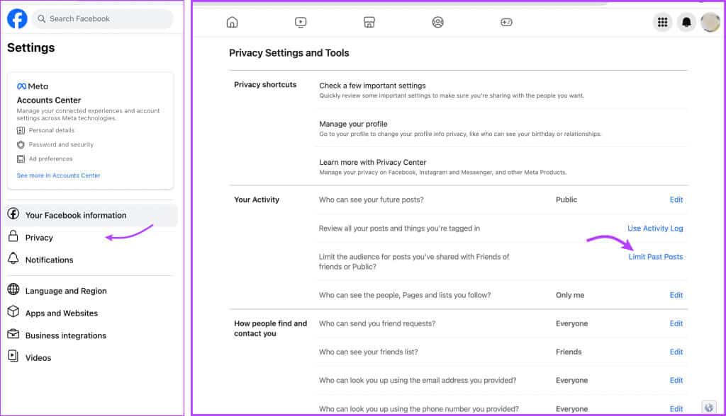 Limit-Past-Posts-on-Facebook-from-web-2-1024x588-1 كيفية إخفاء جميع المنشورات على Facebook عن الجمهور أو الأصدقاء