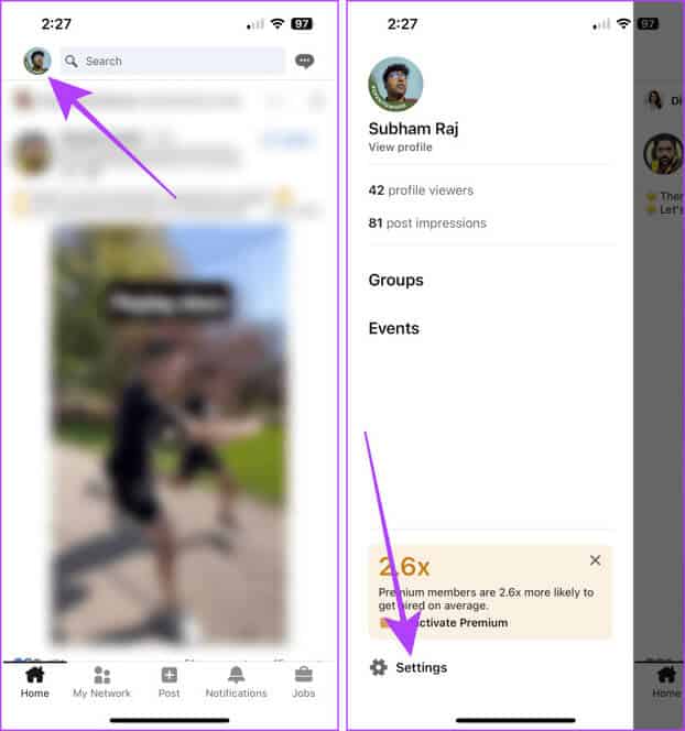 LinkedIn-Home-on-Mobile طريقتان لعرض الملفات الشخصية على LinkedIn بشكل مجهول أو بدون حساب