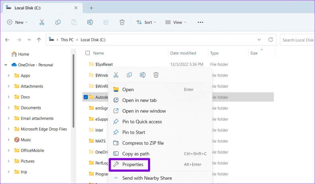 Open-Folder-Properties-1024x598-1 أفضل 6 إصلاحات لخطأ لا يمكن الوصول إلى مسار الجهاز المحدد أو خطأ في الملف على Windows