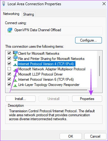 Open-IPV4-Properties-1 أهم 7 إصلاحات لخطأ Err_Cache_Miss على Google Chrome وFirefox