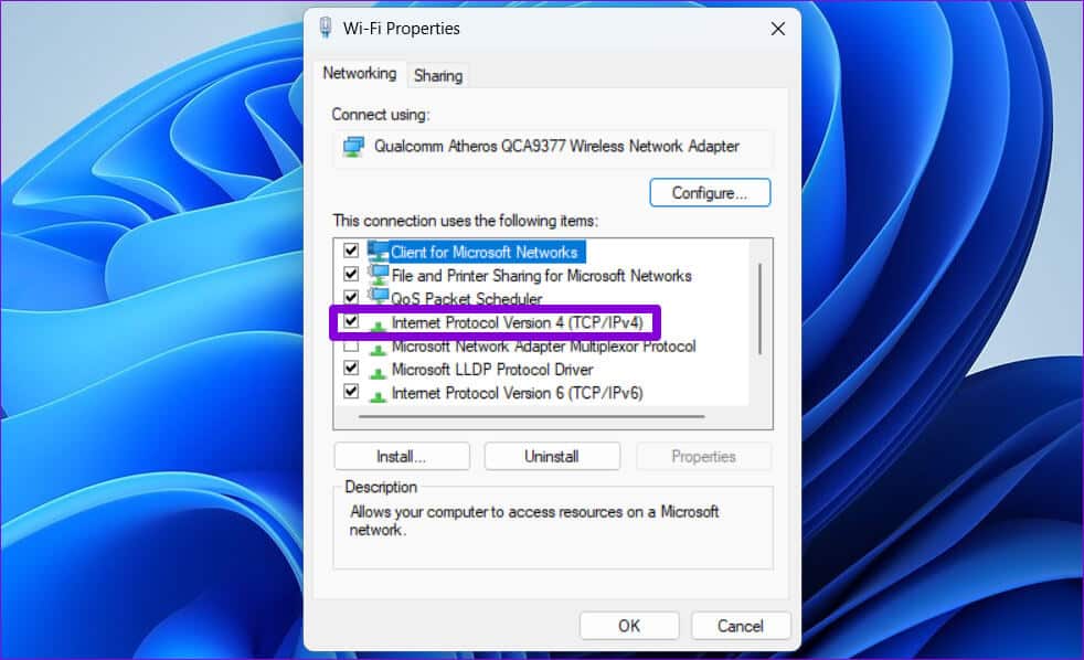 Open-IPv4-Properties أفضل 8 طرق لإصلاح خطأ فشل تحميل صفحة الويب في Steam على Windows