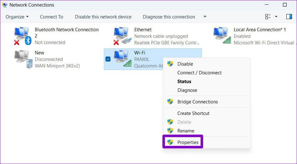 Open-Network-Adapter-Properties-1-1 أفضل 8 طرق لإصلاح خطأ فشل تحميل صفحة الويب في Steam على Windows