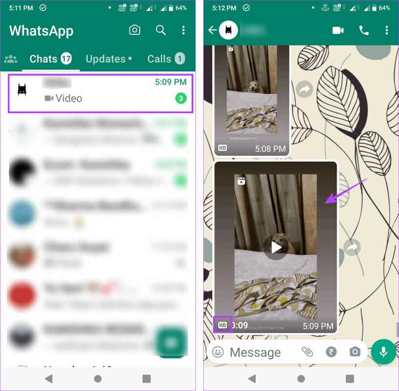 Open-WhatsApp-chat كيفية إرسال الصور ومقاطع الفيديو عالية الدقة في WhatsApp