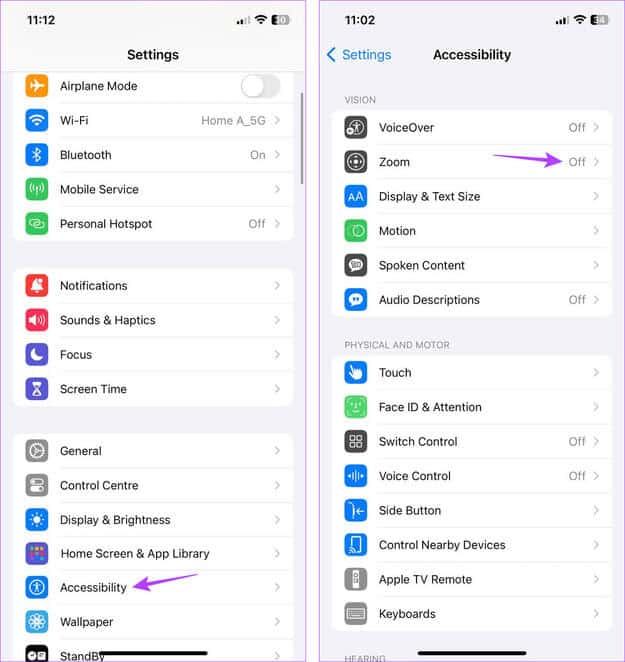 Open-Zoom-settings كيفية تكبير لوحة المفاتيح على iPhone وiPad
