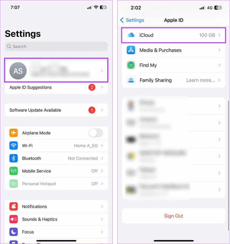 Open-iCloud-settings-1 كيفية إنشاء ومشاركة قائمة التسوق على iPhone