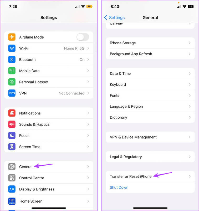 Open-iPhone-Reset-Settings-5 8 طرق لإصلاح iPad وiPhone عالق في اقتراحات Siri
