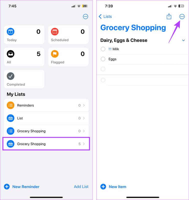 Open-shopping-list-settings كيفية إنشاء ومشاركة قائمة التسوق على iPhone