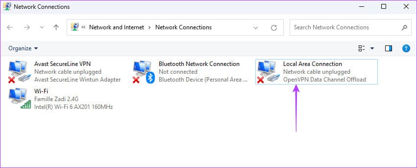 Opening-LAN-properties أهم 7 إصلاحات لخطأ Err_Cache_Miss على Google Chrome وFirefox