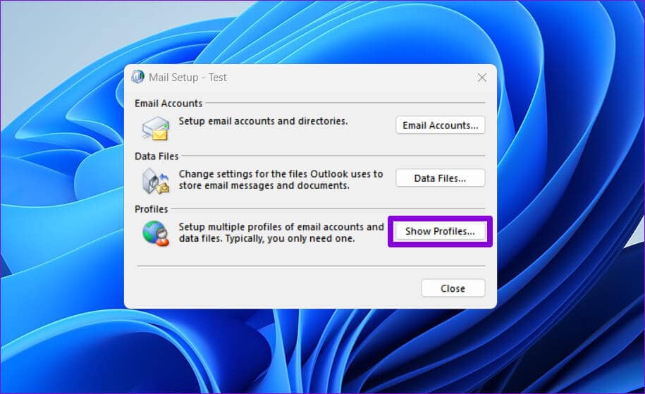 Outlook-Profiles-2 أفضل 5 طرق لإصلاح خطأ لا يمكن الوصول إلى ملف بيانات Outlook على Windows