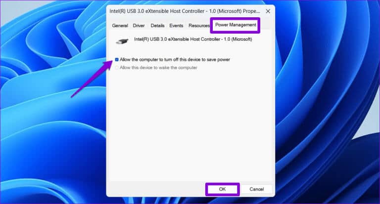 Power-Management-Settings-for-USB-Device-768x413-1 أفضل 6 طرق لإصلاح عدم إيقاف تشغيل جهاز الكمبيوتر بعد إيقاف التشغيل على Windows