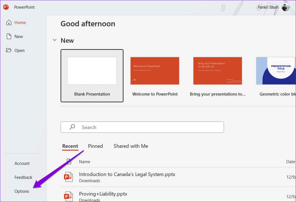PowerPoint-Options-1024x698-1 أفضل 8 إصلاحات لعدم عرض PowerPoint للصور على Windows