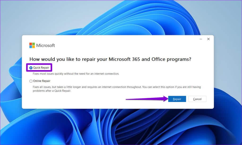 Quick-Repair-Office-1-1024x614-1 أفضل 5 طرق لإصلاح خطأ لا يمكن الوصول إلى ملف بيانات Outlook على Windows