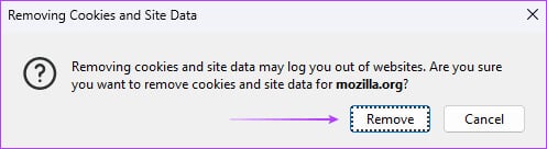 Remove-Firefox-browsing-data أهم 7 إصلاحات لخطأ Err_Cache_Miss على Google Chrome وFirefox