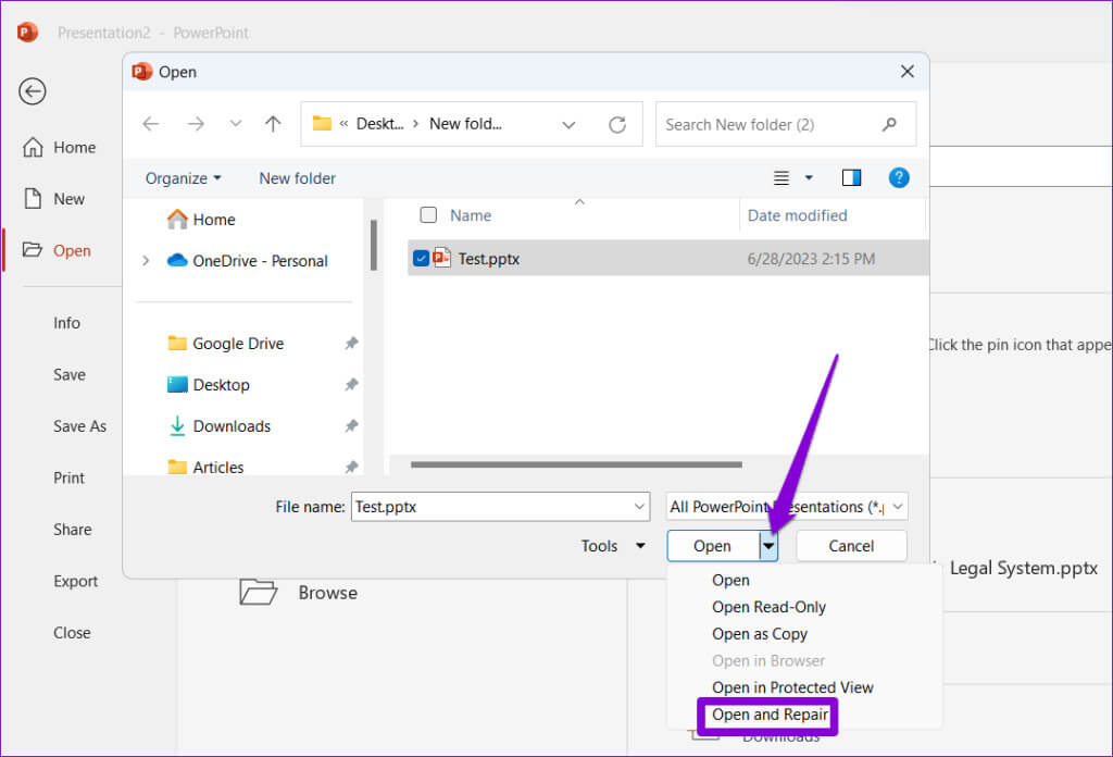 Repair-PPT-File-1024x696-1 أفضل 8 إصلاحات لعدم عرض PowerPoint للصور على Windows