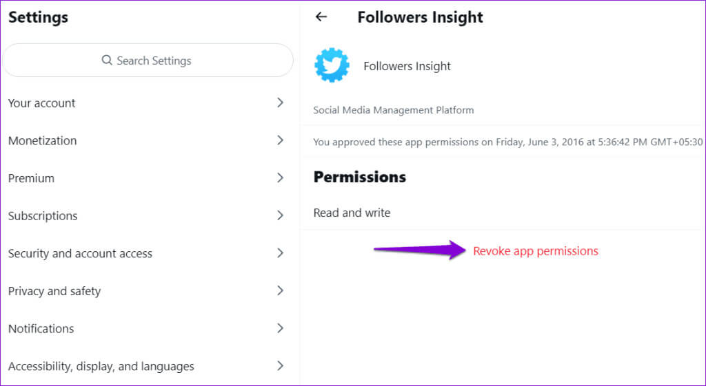 Revoke-Third-Party-Access-to-Twitter-Account-1024x561-1 أفضل 7 طرق لإصلاح استمرار تسجيل خروجي على Twitter