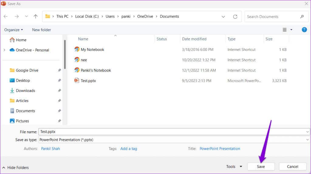 Save-As-Dialog-in-PowerPoint-1024x573-1 أفضل 8 إصلاحات لعدم عرض PowerPoint للصور على Windows