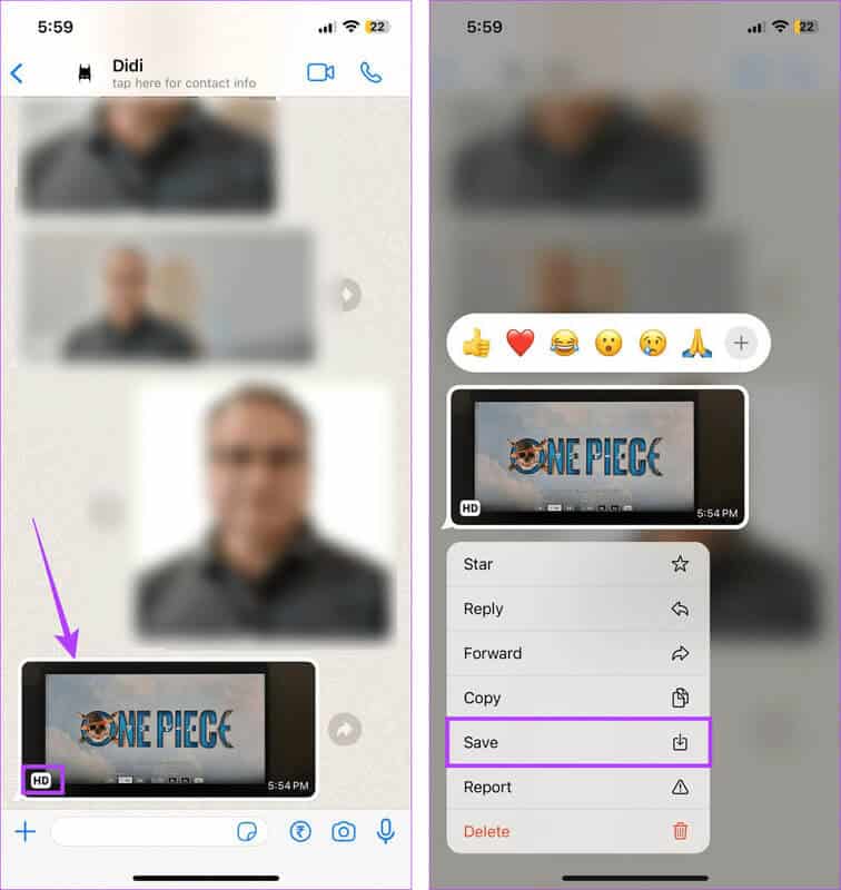 Save-HD-photo كيفية إرسال الصور ومقاطع الفيديو عالية الدقة في WhatsApp