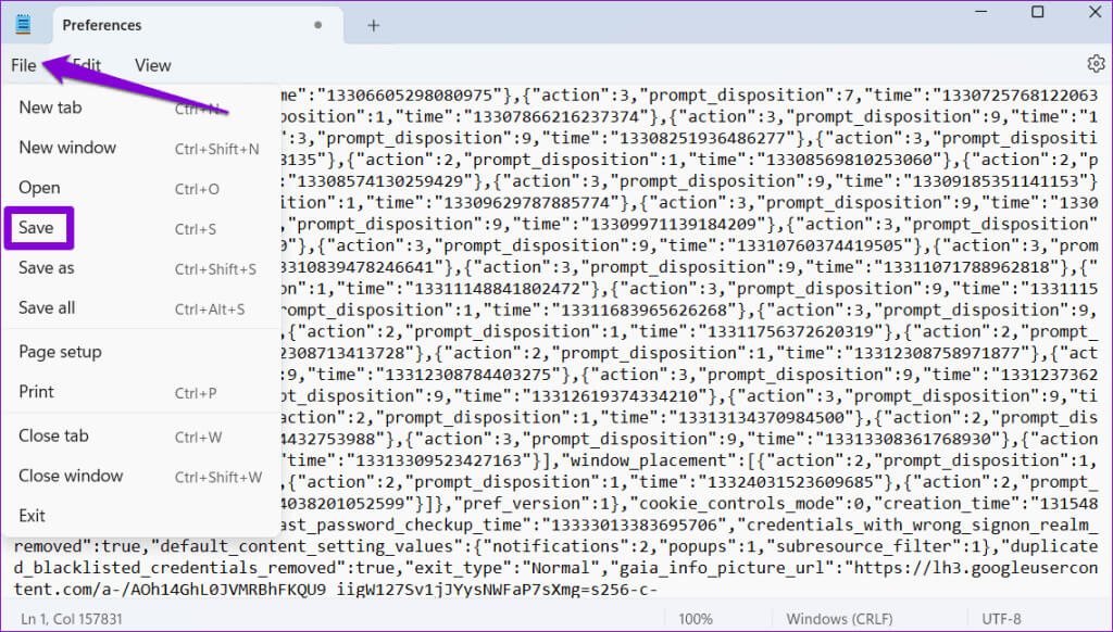 Save-Notepad-File-1-1024x582-1 أفضل 6 طرق للتخلص من رسالة "لم يتم إغلاق Chrome بشكل صحيح"