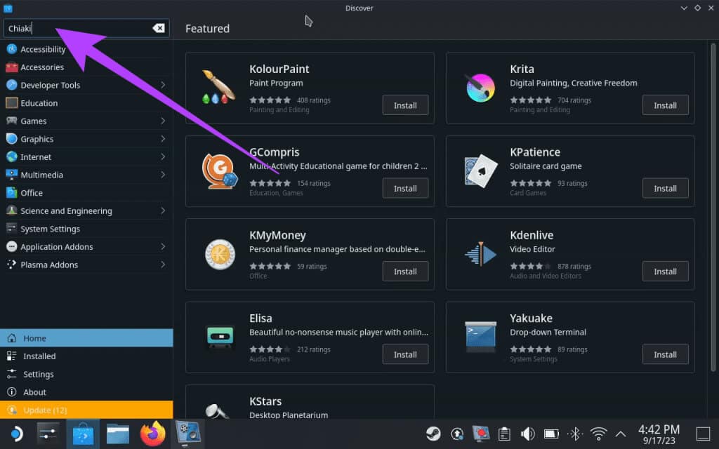 Search-for-Chiaki-in-the-search-bar-1024x640-1 اللعب عن بعد في Steam Deck: قم ببث الكمبيوتر الشخصي أو PS5 إلى Steam Deck