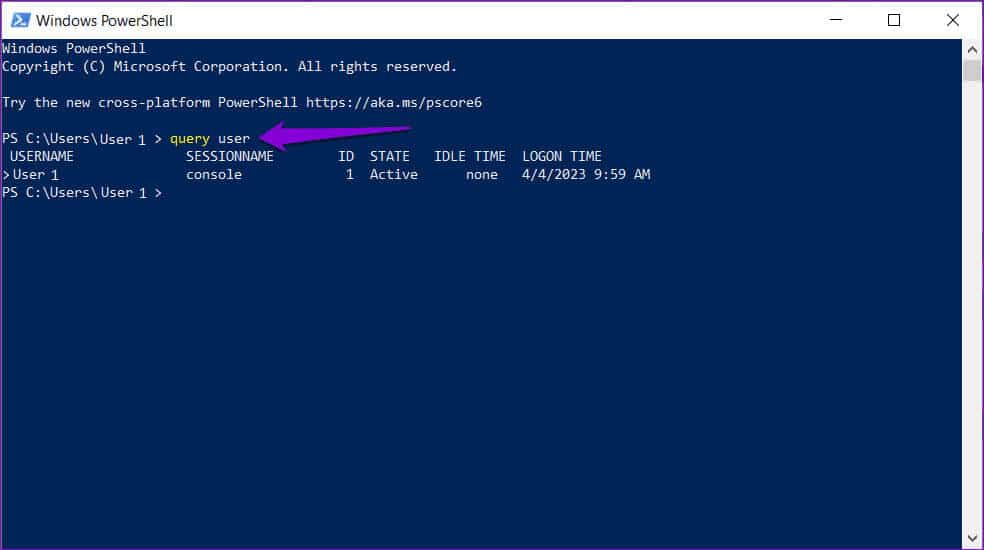 See-Signed-In-Users-With-the-Query-User-Command كيفية معرفة من المتصل حاليًا بحاسوبك الذي يعمل بنظام Windows