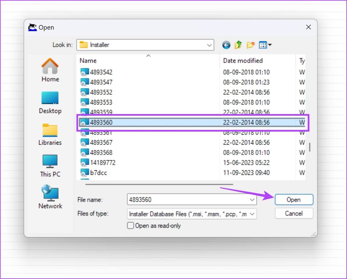 Select-File-and-Click-on-Open كيفية تنزيل الإصدار المستقل لمحرر ORCA MSI