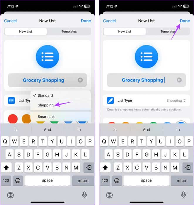 Select-New-List-type 7 طرق لإصلاح عدم عمل قائمة التسوق (قائمة البقالة) على iPhone