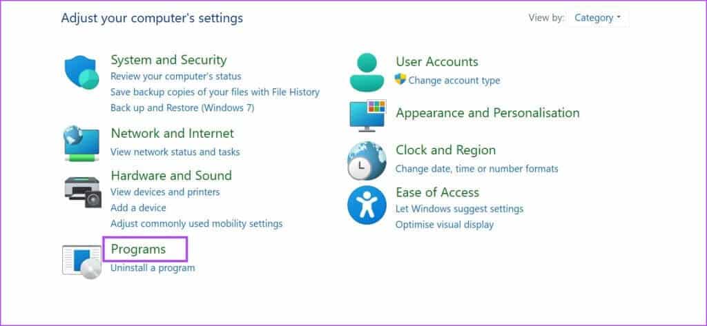 Select-Programs-1024x473-1 كيفية تثبيت مستخدمي Active Directory Users and Computers على Windows