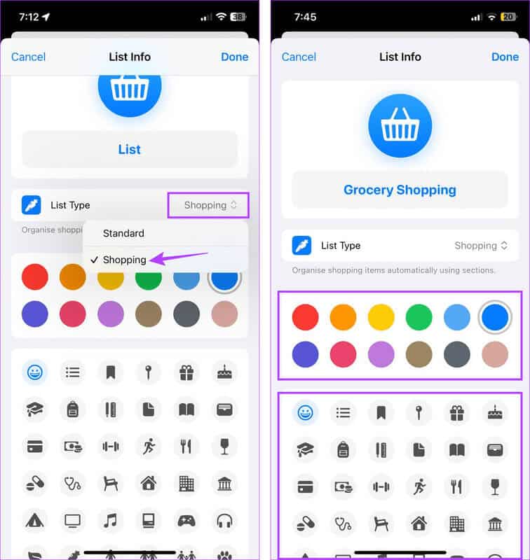 Select-shopping-list-type كيفية إنشاء ومشاركة قائمة التسوق على iPhone