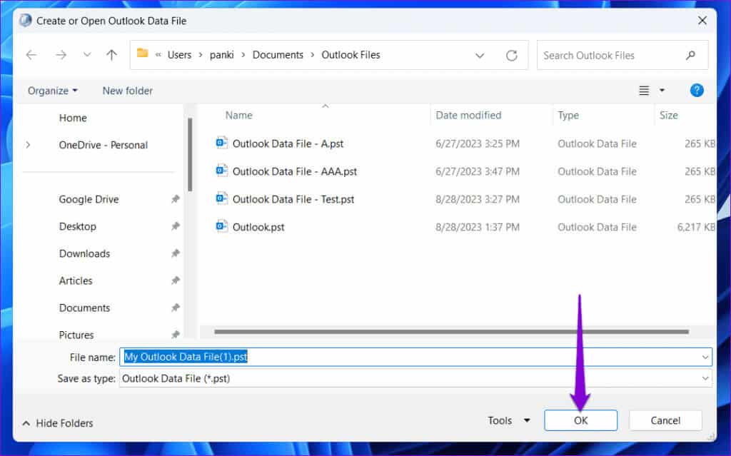 Set-New-Location-for-Outlook-Data-File-1024x639-1 أفضل 5 طرق لإصلاح خطأ لا يمكن الوصول إلى ملف بيانات Outlook على Windows