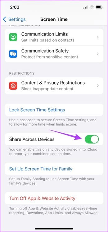 Share-Across-Devices كيفية تعطيل وقت التوقف على Apple Watch