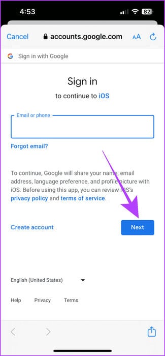 Sign-in-Google-Account-475x1024-1 كيفية استخدام ومشاركة Google Calendar على iPhone