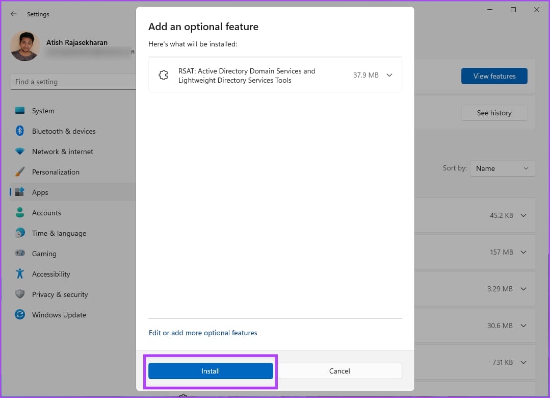 Tap-on-Install-RSAT كيفية تثبيت مستخدمي Active Directory Users and Computers على Windows