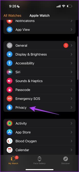 Tap-on-Privacy-1 11 طريقة لإصلاح عدم قراءة Apple Watch لمعدل ضربات القلب