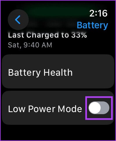 Turn-off-toggle-for-low-power-mode 11 طريقة لإصلاح عدم قراءة Apple Watch لمعدل ضربات القلب
