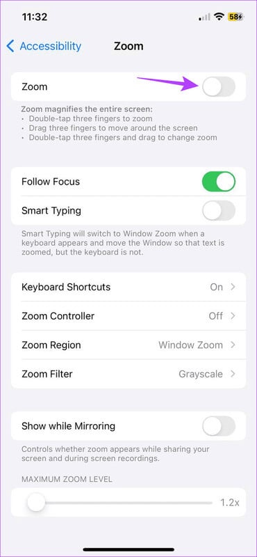 Turn-toggle-on كيفية تكبير لوحة المفاتيح على iPhone وiPad