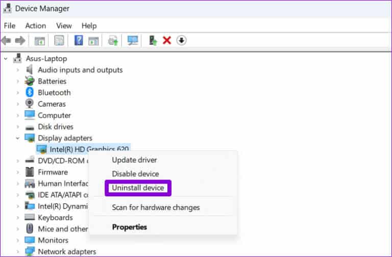Uninstall-Graphics-Drivers-3-768x504-1 أفضل 6 طرق لإصلاح عدم إيقاف تشغيل جهاز الكمبيوتر بعد إيقاف التشغيل على Windows