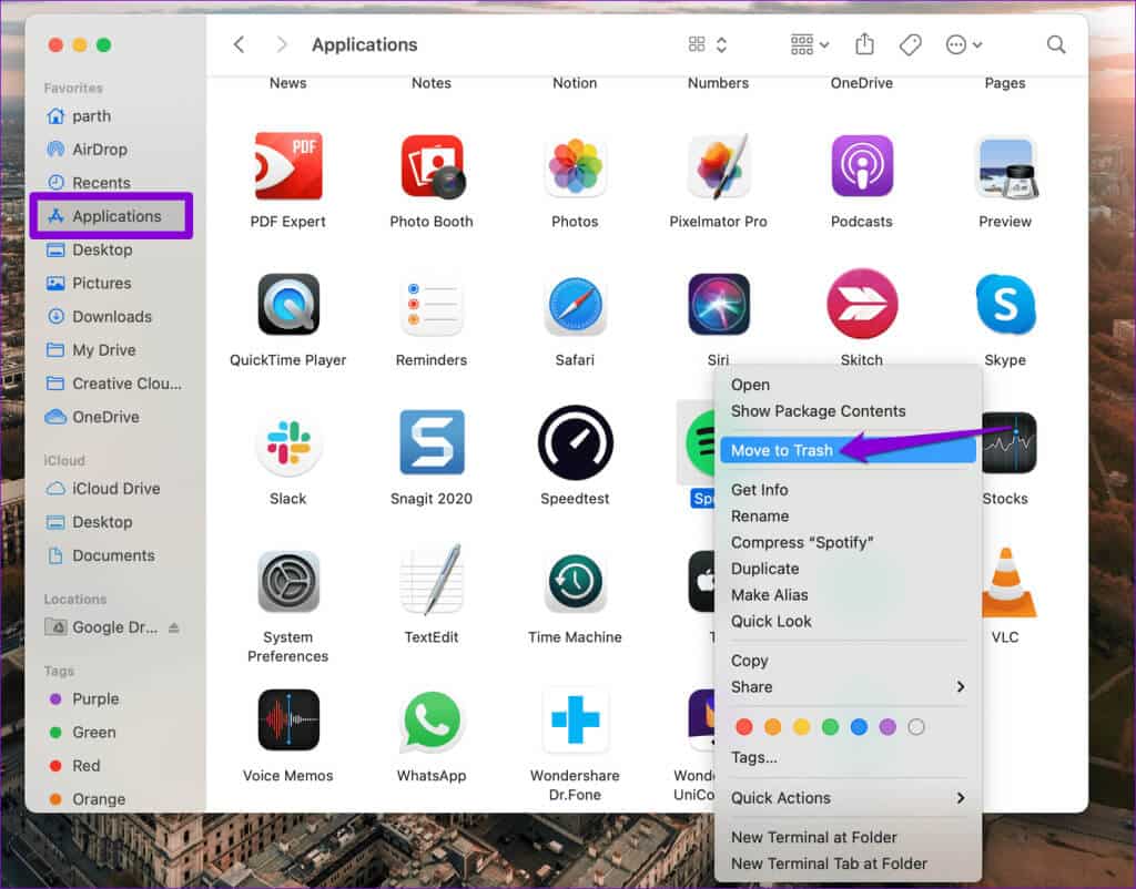 Uninstall-Spotify-on-Mac-1024x802-1 أفضل 7 إصلاحات لعدم عرض Spotify لنشاط الأصدقاء