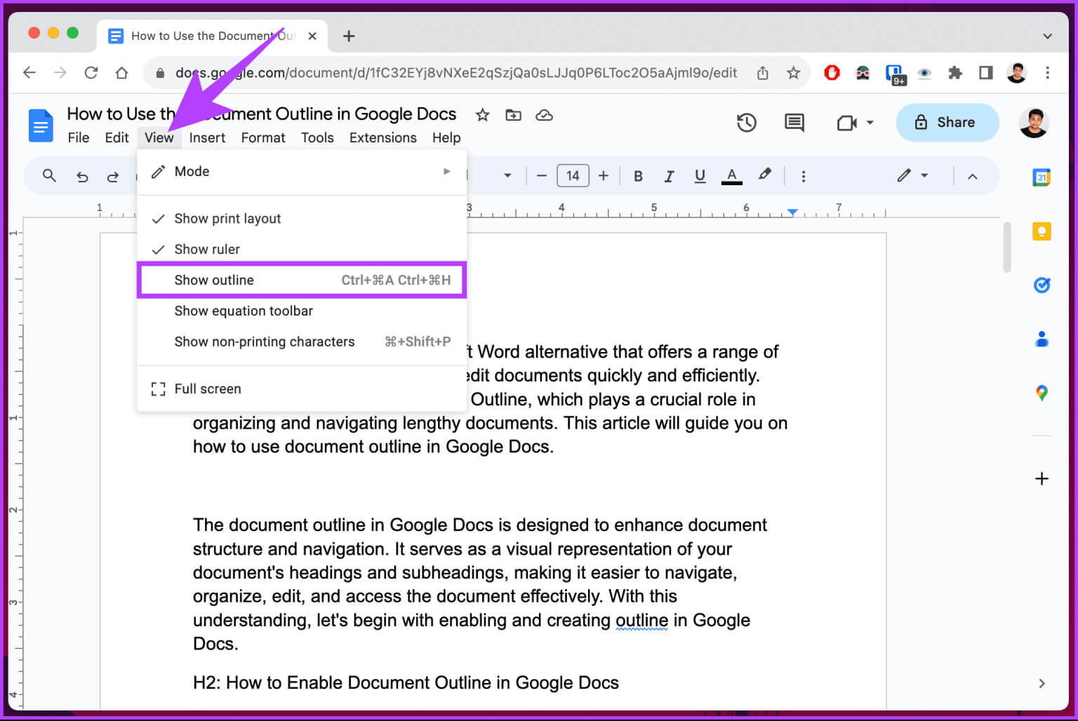 كيفية استخدام مخطط المستند في Google Docs - %categories