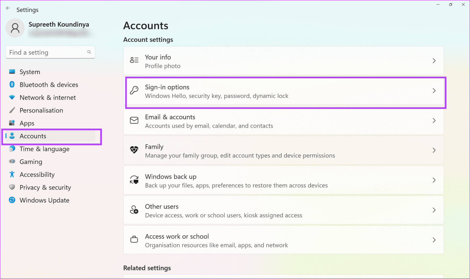 Windows-Sign-In-options-1536x912-1 11 إصلاح لعدم توفر أو عدم عمل خيار Windows Hello Fingerprint