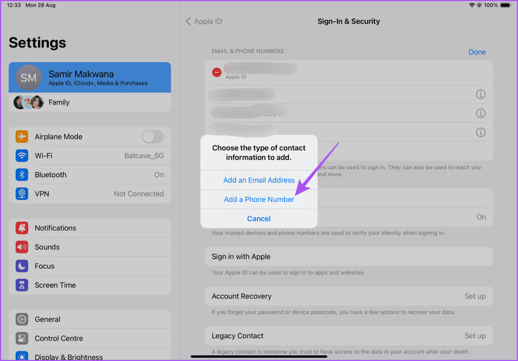 add-a-phone-number-settings-ipad-1024x715-1 كيفية تغيير رقم هاتف FaceTime على iPhone وiPad وMac