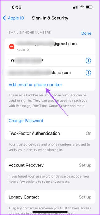 add-email-or-phone-number-apple-account-iphone-475x1024-1 كيفية تغيير رقم هاتف FaceTime على iPhone وiPad وMac