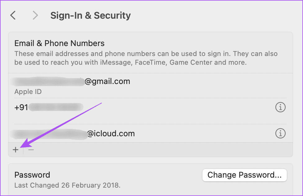 add-new-email-or-phone-number-mac كيفية تغيير رقم هاتف FaceTime على iPhone وiPad وMac