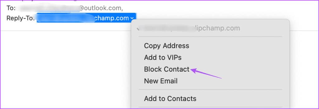 block-contact-in-mail-app-on-mac-1024x350-1 كيفية حظر عنوان البريد الإلكتروني في Apple Mail على iPhone وiPad وMac
