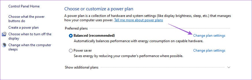 change-plan-settings-power-options-windows-11 أفضل 6 إصلاحات لعدم ظهور Kindle على Windows 11