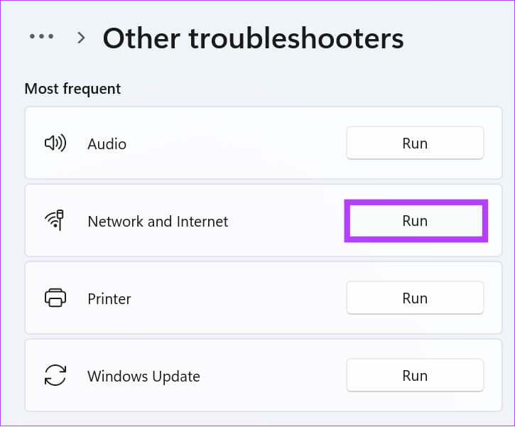 choose-Run-next-to-network-and-internet كيفية إعادة ضبط إعدادات الشبكة على Windows 11