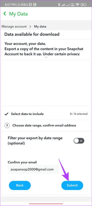 choose-Submit-to-continue 3 طرق لاستعادة Snaps المحذوفة على iPhone وAndroid